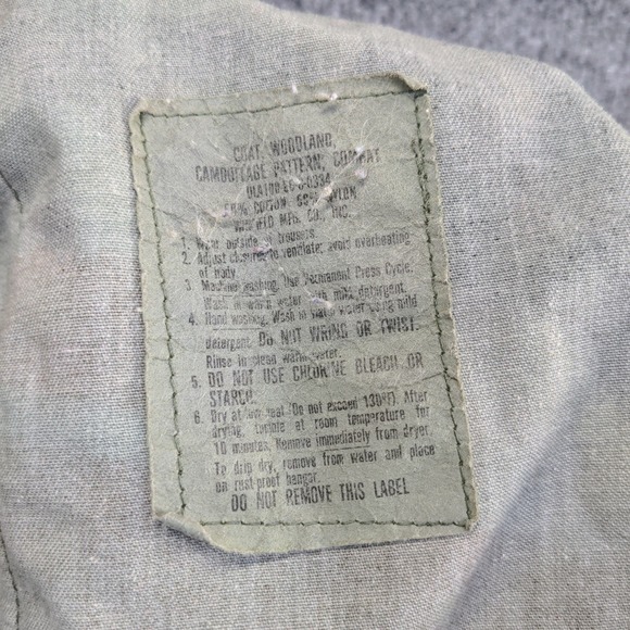 U.S. Army Men's Woodland Camouflage Combat Coat Brown Green Size Small Long - Picture 9 of 12